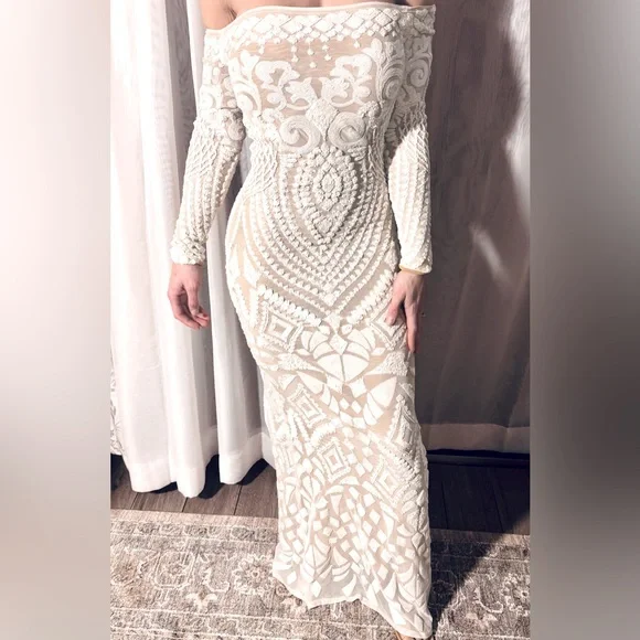 Nadine Merabi Arabella Dress in White - Picture 2 of 3